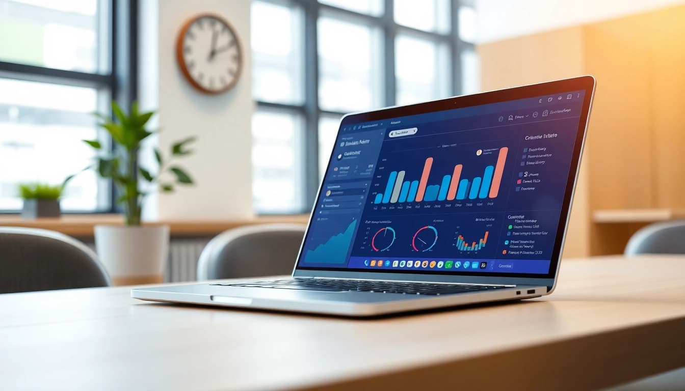 Automate calendar management with a professional digital assistant managing schedules in a modern office setup.