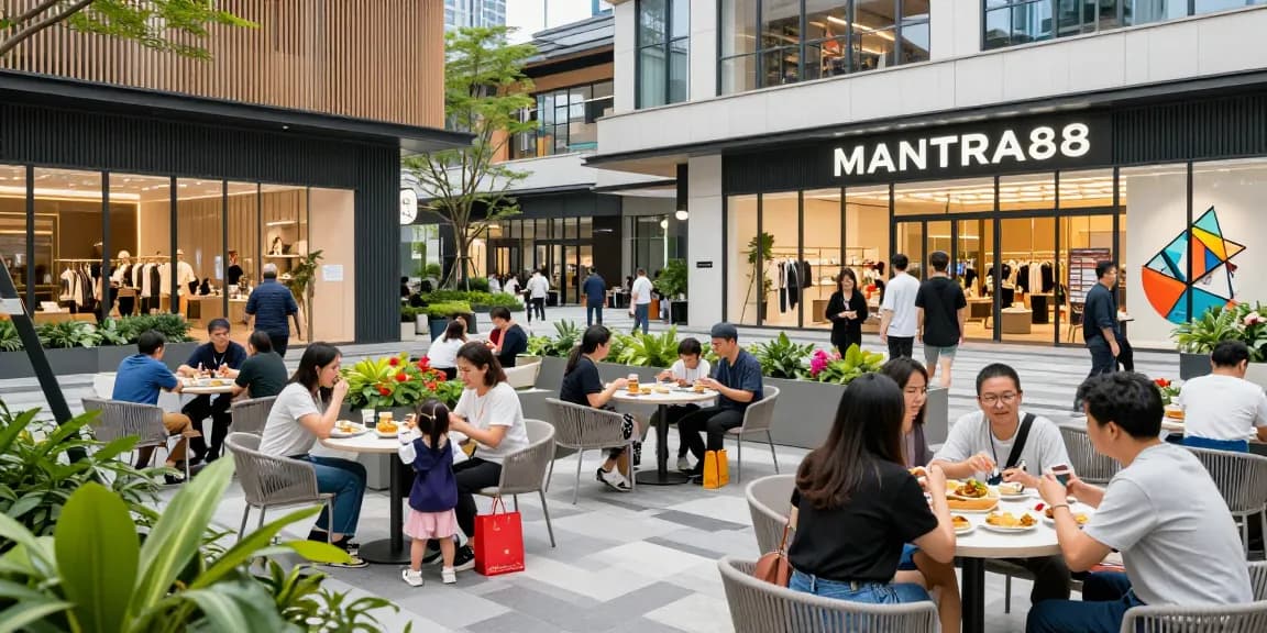 Vibrant community enjoying recreational activities at MANTRA88, showcasing modern commercial property.