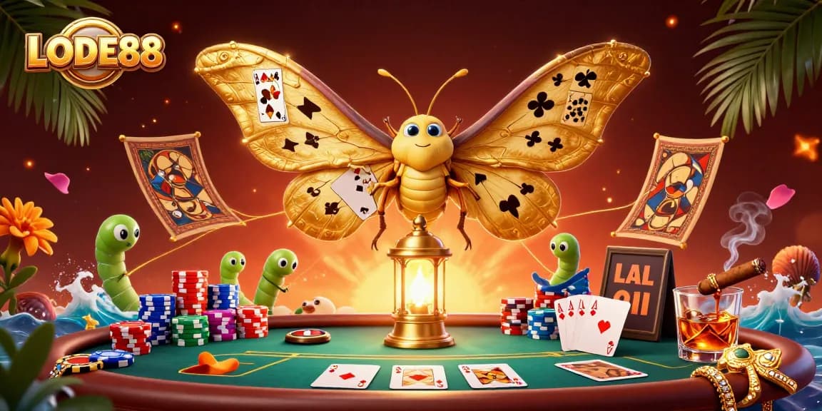 Experience the excitement of LODE88 in this vibrant 3D casino illustration featuring dynamic gaming elements.