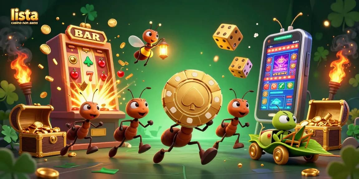 Sfida i giochi con la lista casino non aams, mentre gli insetti corrono con una gigantesca chips d'oro nel tunnel.