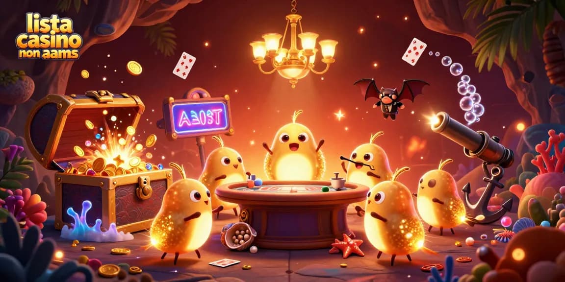 Giocatori animati nel "lista casino non AAMS" brillano in un casinò incandescente con luci uniche.