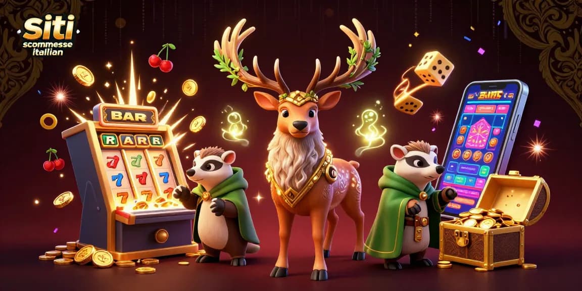 Scopri i migliori siti scommesse italiani con questa illustrazione vivace che mostra azioni di gioco.