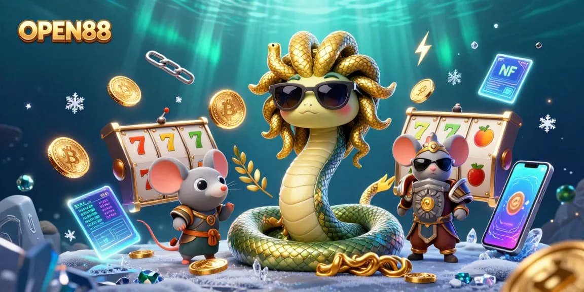 Engage in thrilling online gambling adventures with OPEN88, featuring vibrant casino games, crypto elements, and a vibrant atmosphere.