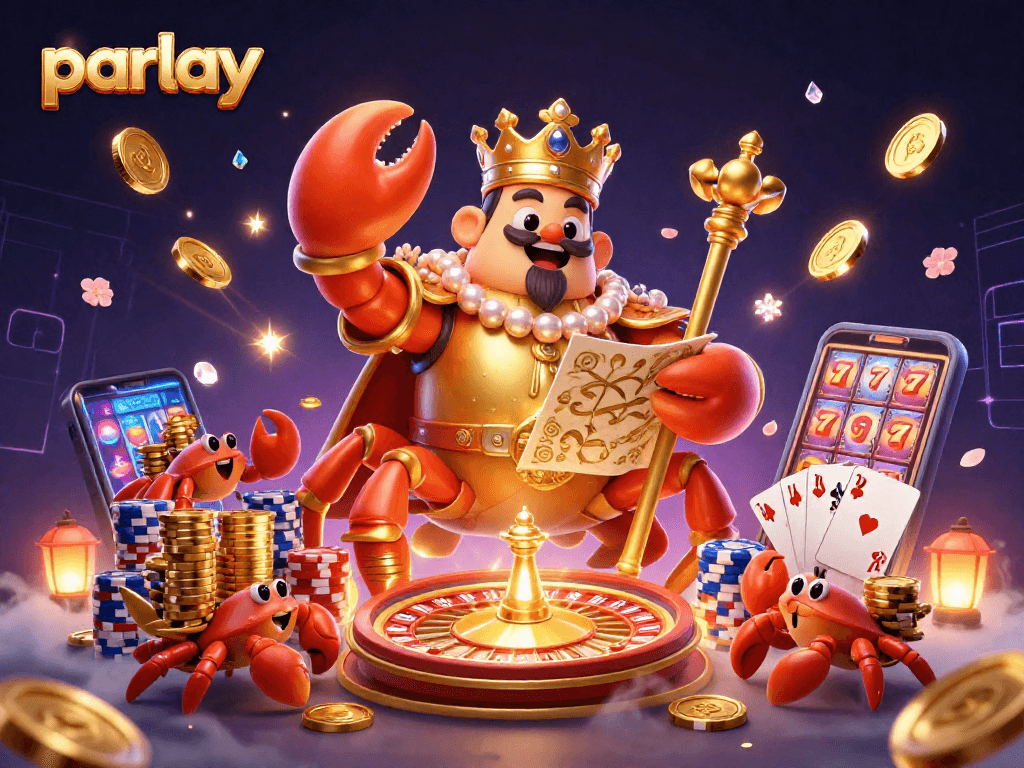 Experience thrilling parlay betting action with a golden crab emperor and dynamic casino elements!