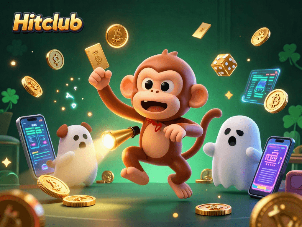 Experience the thrills of Hitclub with a poltergeist monkey juggling golden objects in a haunted casino.