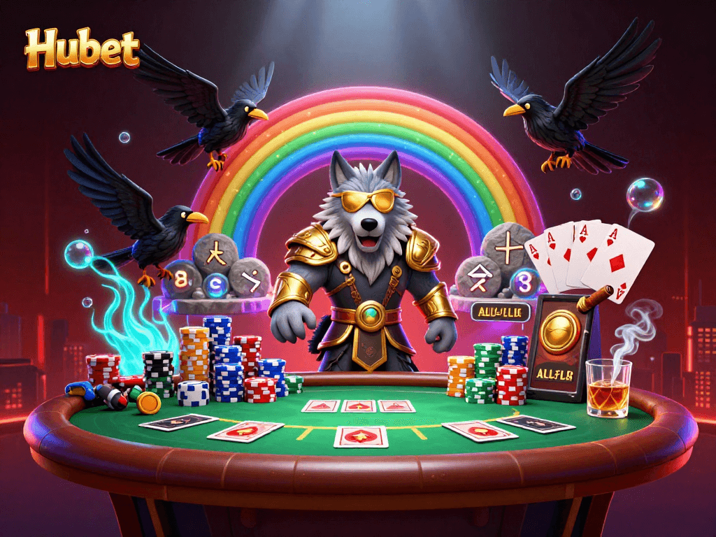 Experience thrilling gaming at Hubet with a Norse god, ravens, and casino elements.