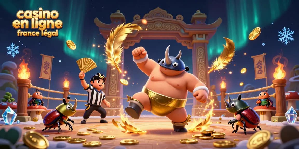 Jouez au casino en ligne légal en France avec des personnages colorés dans une scène dynamique et captivante.