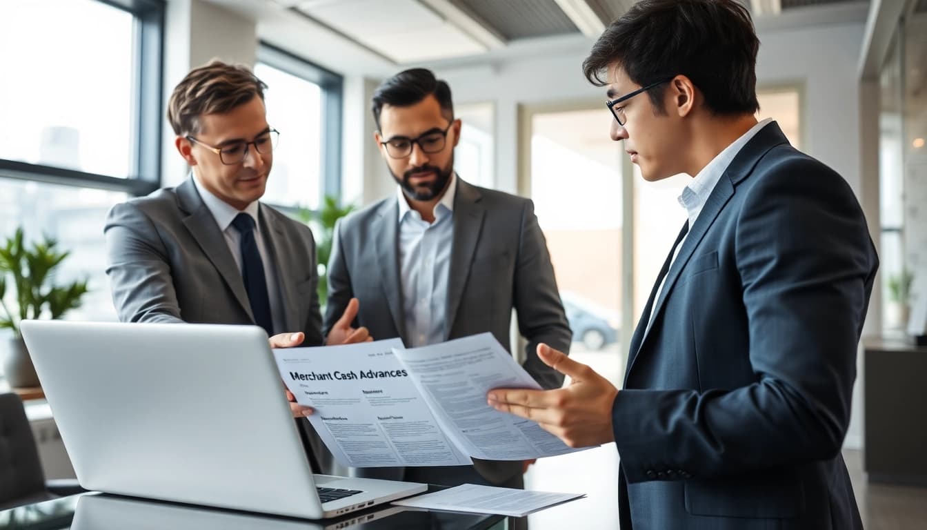 Understanding merchant cash advance meaning in a professional financial consultation setting.