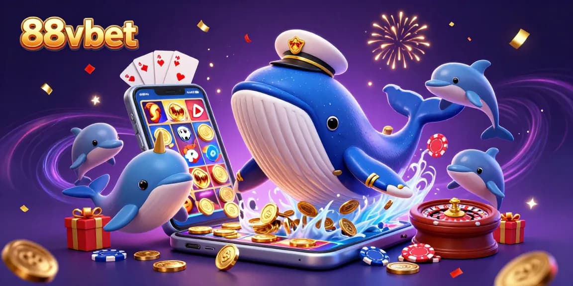 Experience exciting moments with 88vbet while interacting with animated casino characters in a vibrant scene.