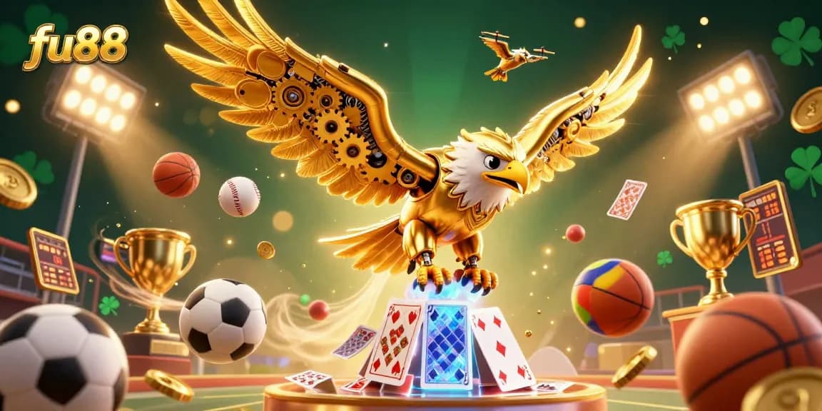 Experience thrilling gaming action at fu88 with vibrant, dynamic casino elements in a lively illustration.