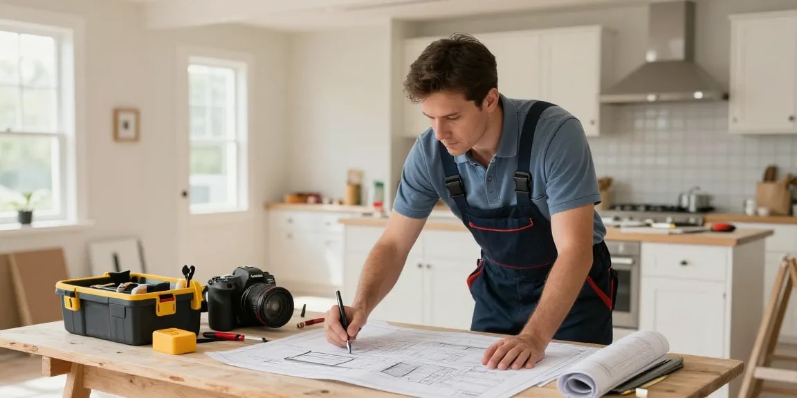 Kuwin: Trusted local service provider at a home renovation site.