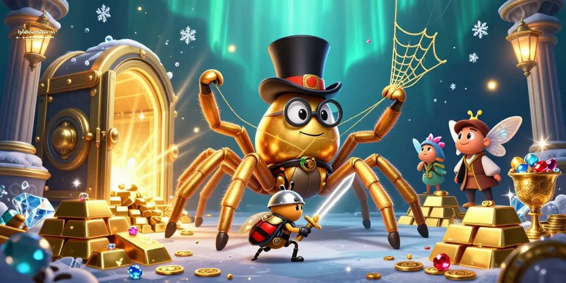 Experience thrilling gameplay at tylekeonhacai-vn with vibrant casino-themed characters and treasure-filled scenes.