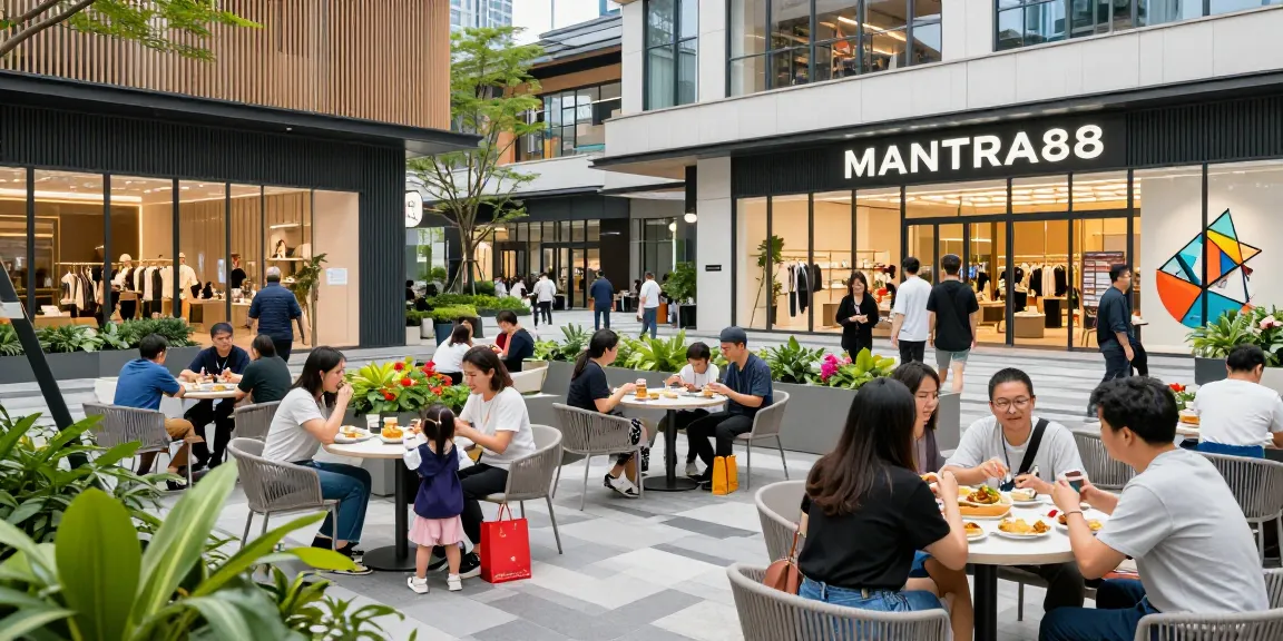 Vibrant community enjoying recreational activities at MANTRA88, showcasing modern commercial property.