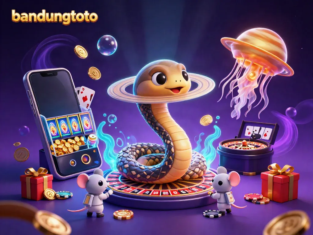 Experience thrilling bets with bandungtoto's cosmic casino featuring unique animated characters and game elements.