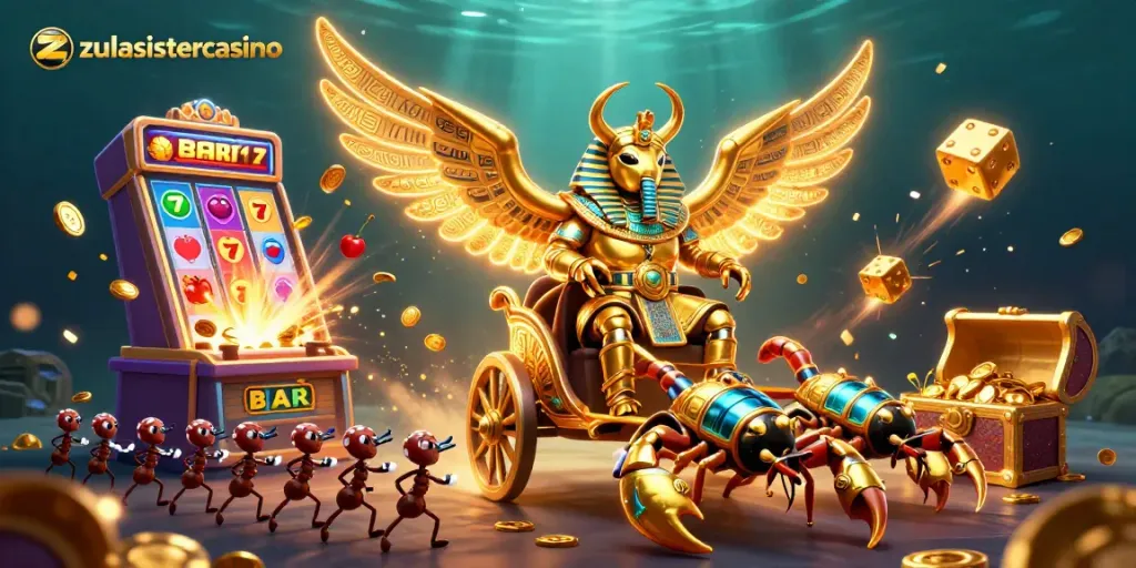 Zula Sister Casino showcases a vibrant, dynamic 3D scene with cartoon characters and casino elements.