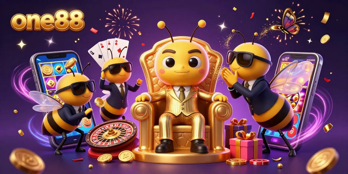 Spin to win at one88 with the bumblebee mob boss amidst vibrant casino elements!