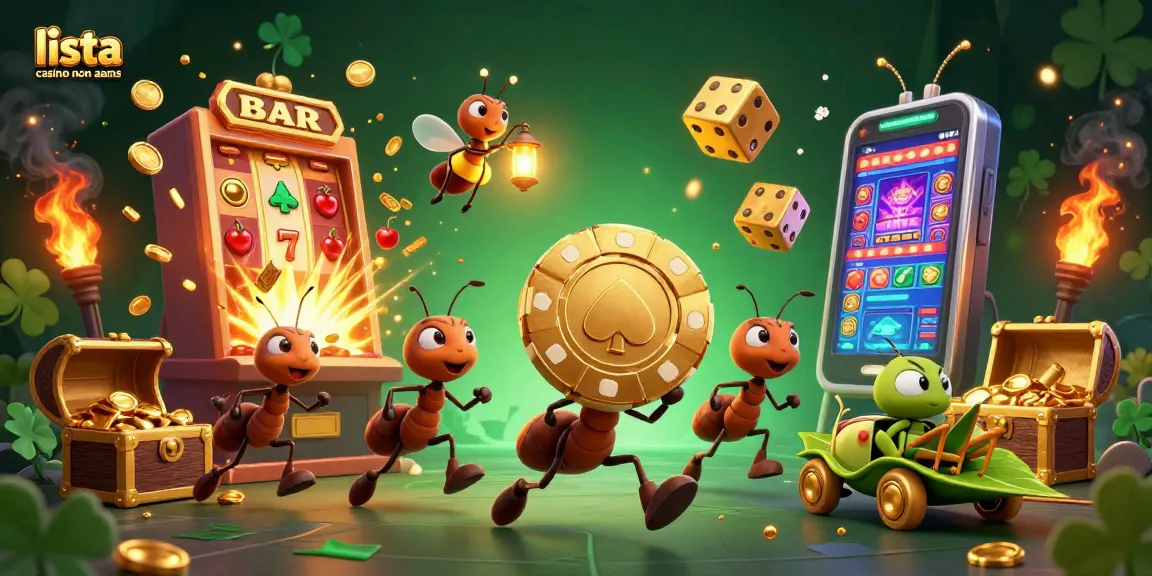 Sfida i giochi con la lista casino non aams, mentre gli insetti corrono con una gigantesca chips d'oro nel tunnel.