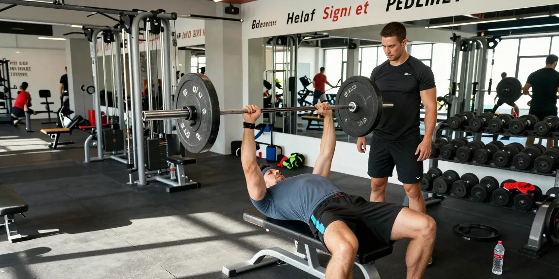 Somatrop Steroid Shop featuring an athletic man bench pressing with weights in a modern gym setting