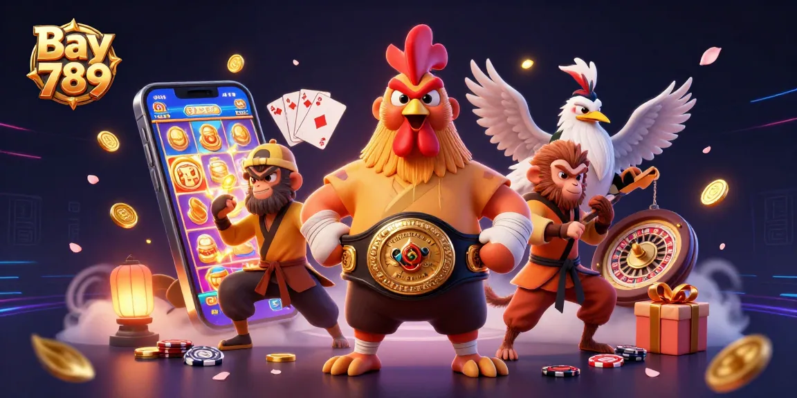 Enjoy thrilling wins at Bay 789 with animated characters and exciting casino elements around them.