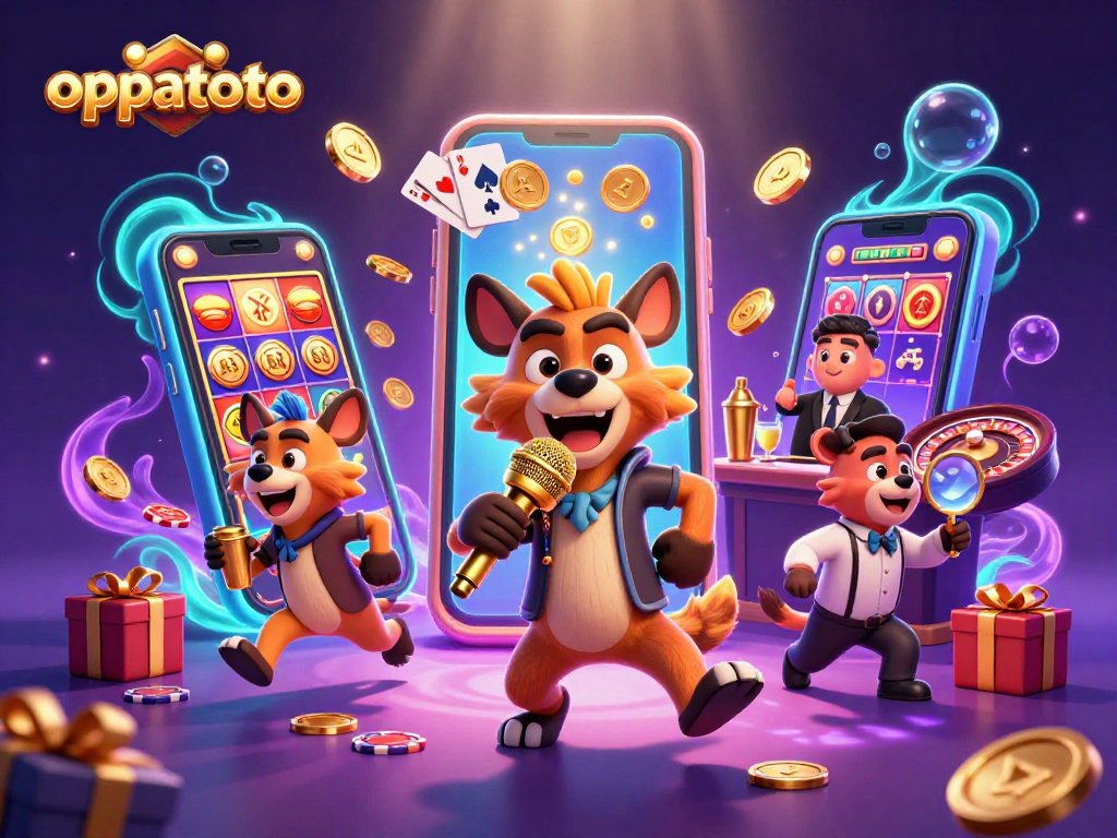 Experience oppatoto with hyenas in a vibrant casino, mixing drinks, and sharing laughs.