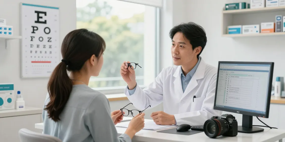 品川近視クリニックの口コミを受ける患者と専門医の相談シーン