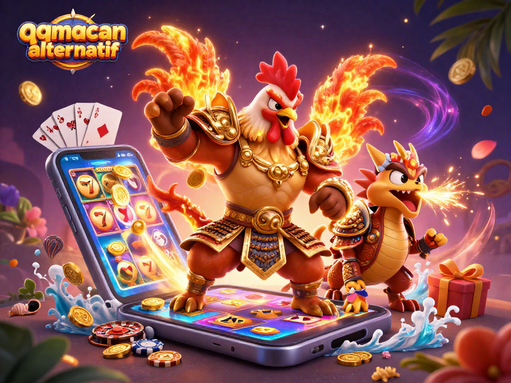 Engage with the thrilling world of qqmacan alternatif through an immersive 3D casino scene.