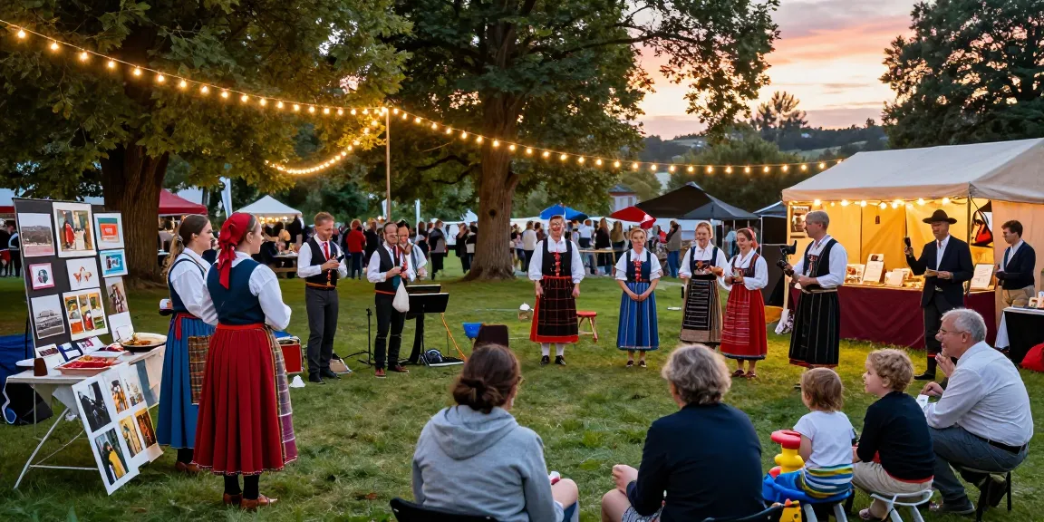 Cultural festival celebrating Breton heritage in a vibrant park with local artists and joyful attendees, featuring M98 ล๊อตเว็บตรง 2026 elements.