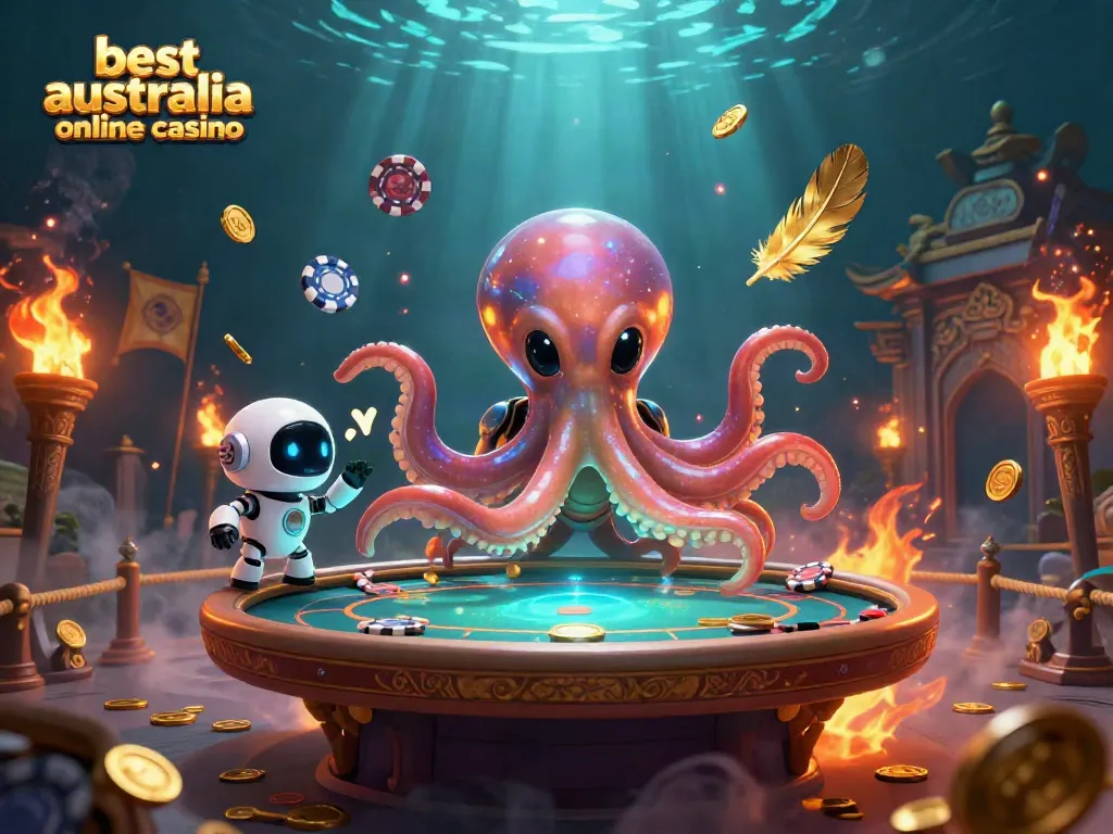 Experience the excitement at the best australia online casino with an alien octopus and poker action!