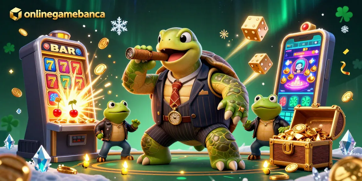 Experience thrilling slots and jackpots at onlinegamebanca with our unique casino characters and festive design.