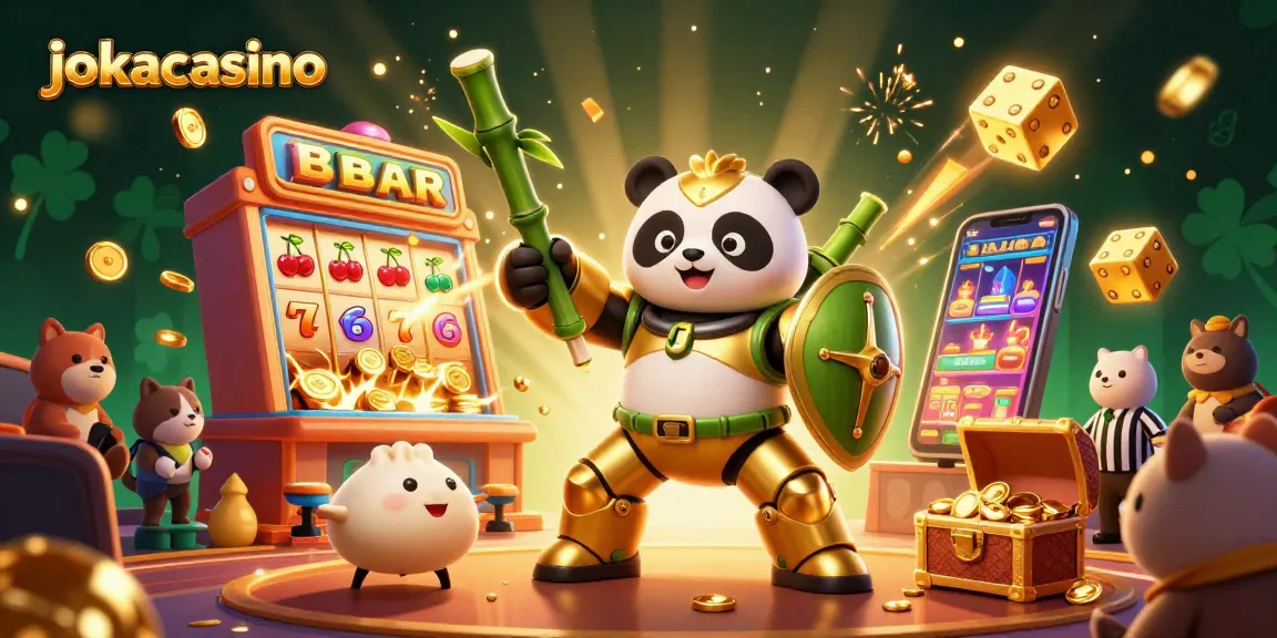 Experience the thrill of jokacasino with golden panda pilots, jackpot symbols, and dynamic casino elements.
