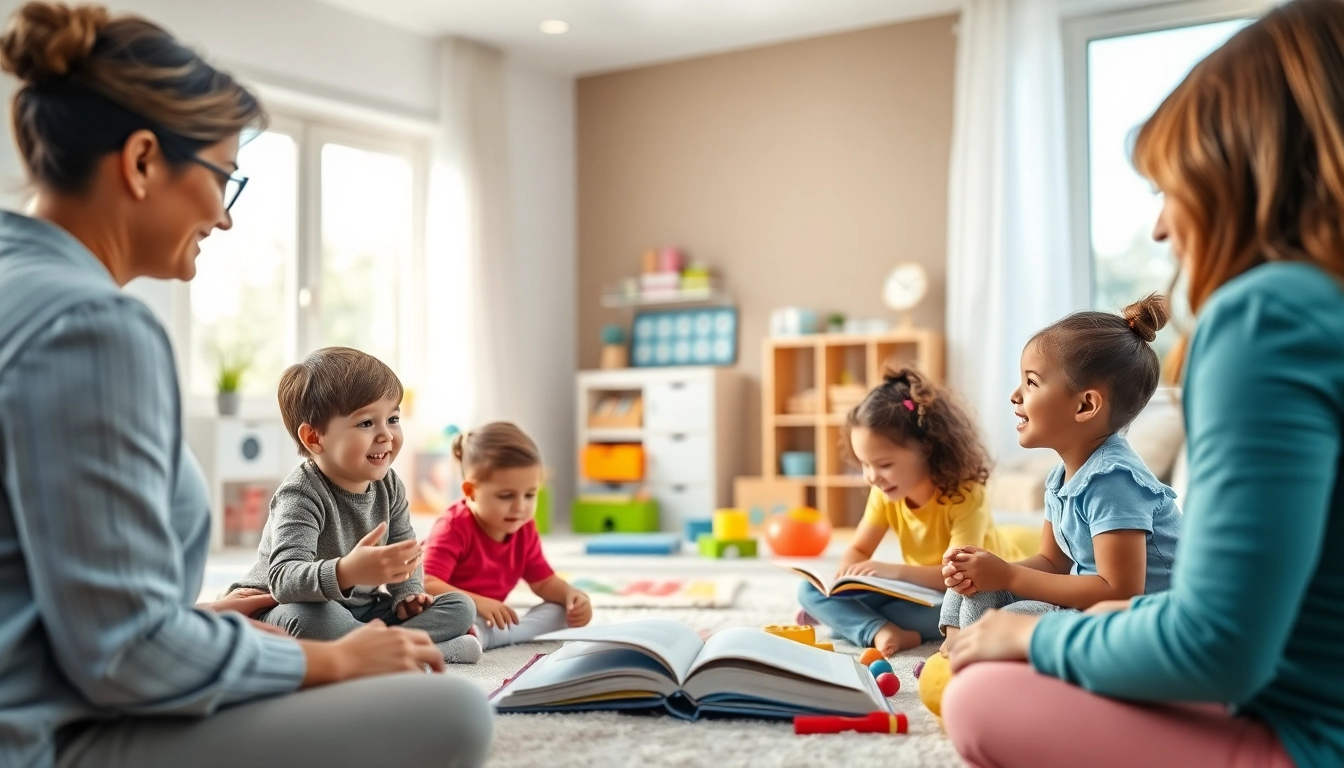 Engaging ABA therapy in Novi session, showcasing children with a therapist in a bright, supportive environment.