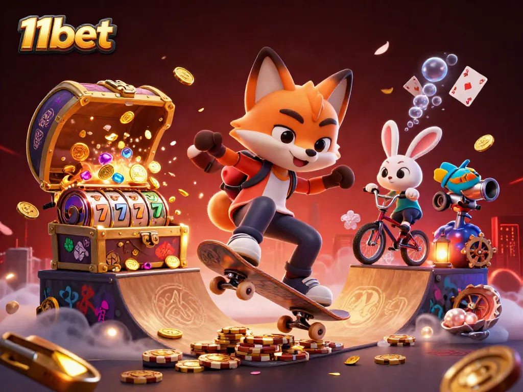 Experience 11bet's thrilling casino adventure with vibrant characters and dynamic gaming action.
