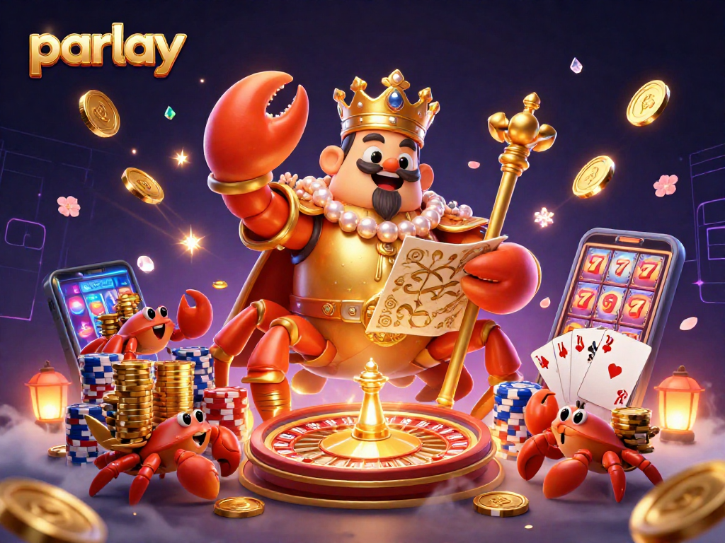 Experience thrilling parlay betting action with a golden crab emperor and dynamic casino elements!