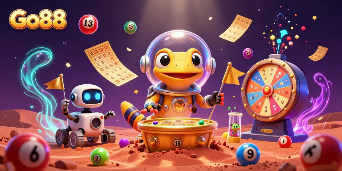 Experience exciting games at Go88 as Martian gecko discovers a hidden golden casino!