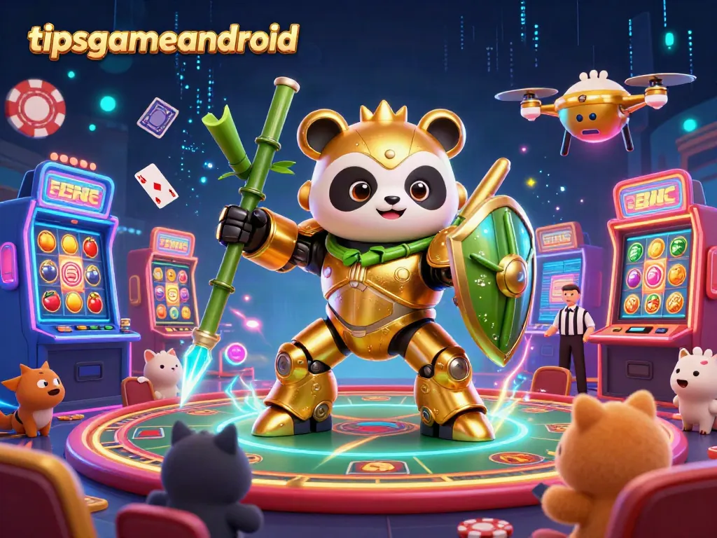 Experience thrilling gameplay with tipsgameandroid in this lively 3D casino scene full of vibrant gaming elements.