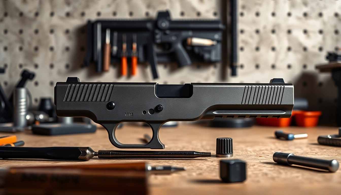 Detailed view of a Glock 26 Gen 5 MOS slide showcasing its design and features.