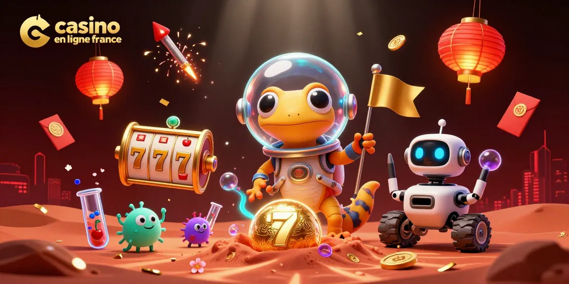 Gagnez au casino en ligne France avec une illustration 3D colorée et engageante.