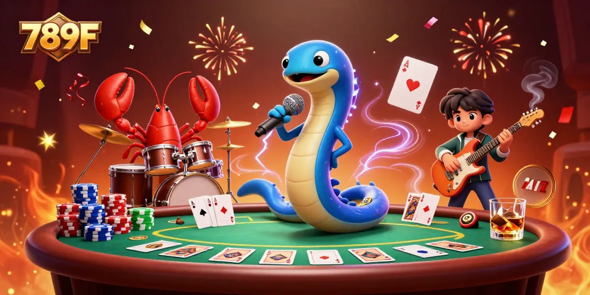 Experience the excitement of 789F with a lively 3D casino scene and colorful game elements.