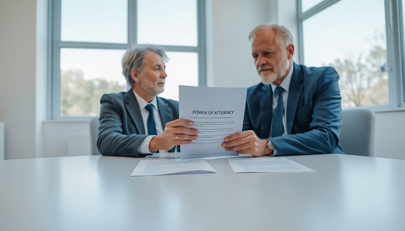 Discussing Power of Attorney during a professional consultation with a lawyer.