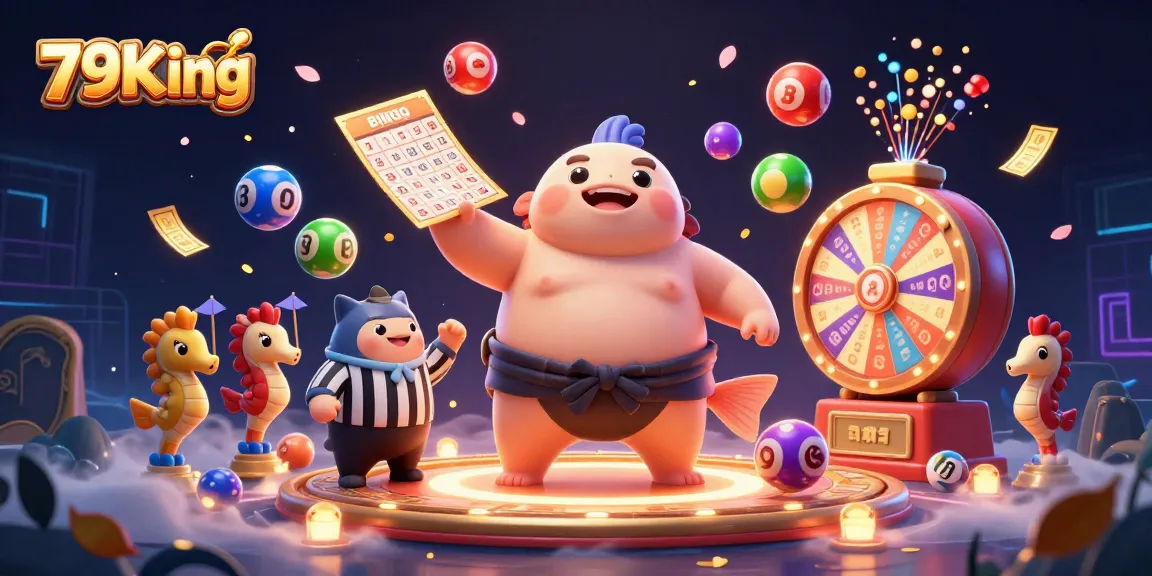 Experience thrilling gaming action at 79King, featuring dynamic lottery elements and vibrant characters.