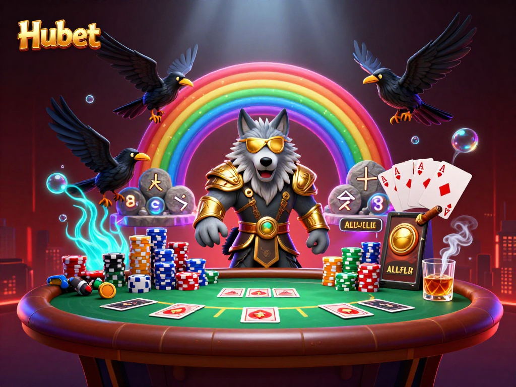 Experience thrilling gaming at Hubet with a Norse god, ravens, and casino elements.