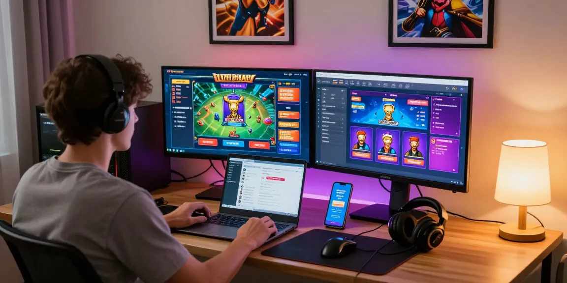 Login LUXURY777 di ruang kerja home gaming dengan monitor menyala dan suasana terang.