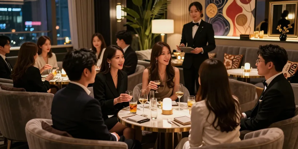 강남구구단에서의 고급스러운 룸살롱 분위기와 프라이빗한 만남을 경험하는 모습