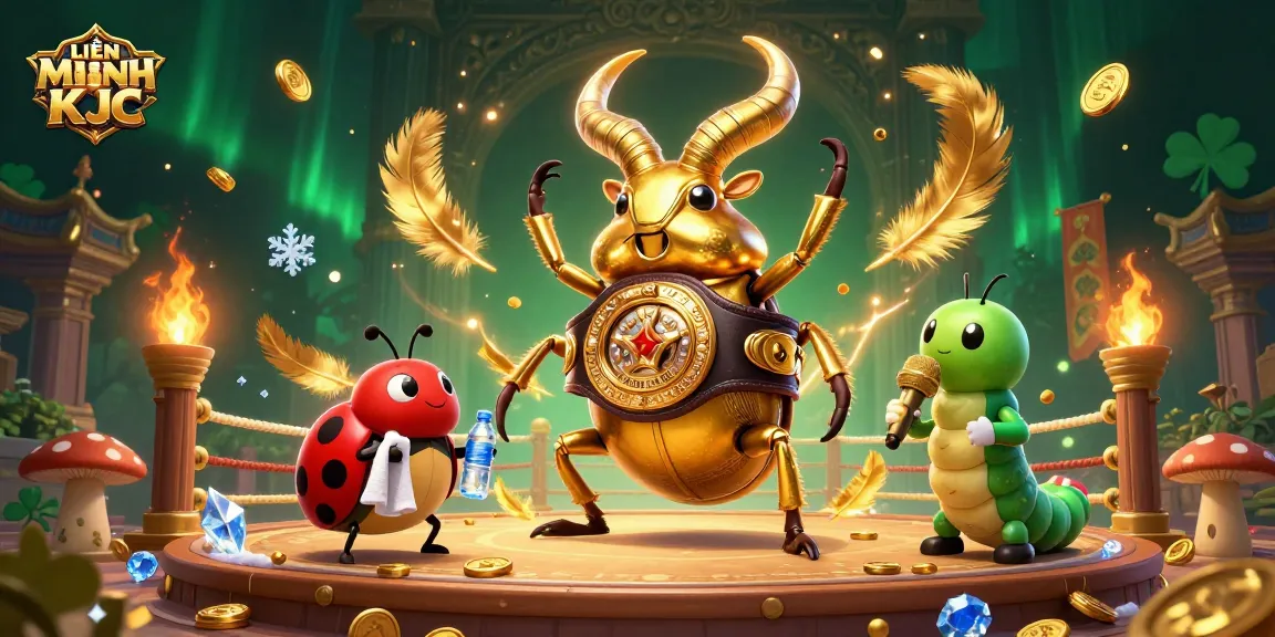 Experience thrilling action at LIÊN MINH KJC with an exciting 3D casino illustration showcasing dynamic characters and vibrant casino elements.