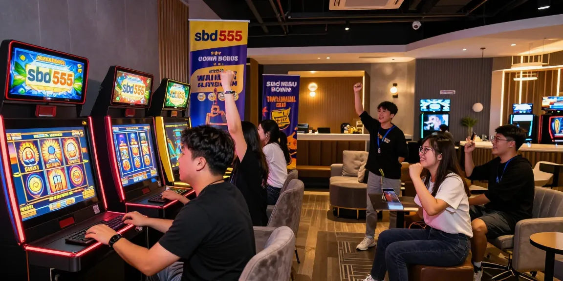 บรรยากาศของการเล่นสล็อตกับ sbd555 มีคนเฉลิมฉลองการชนะในคาสิโนทันสมัย