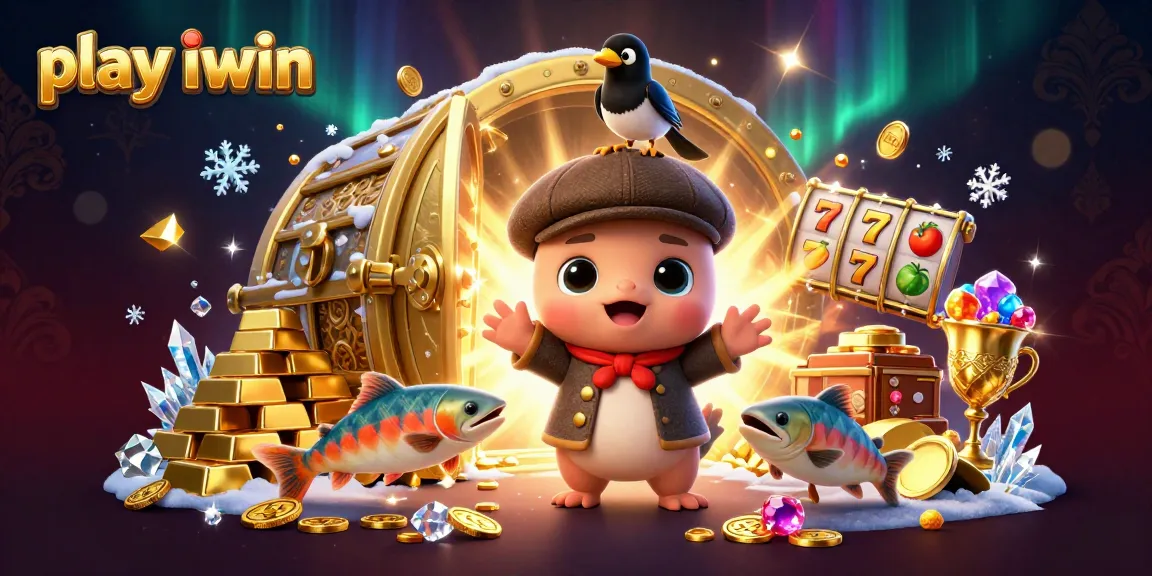 Play iwin with a vibrant 3D cartoon scene featuring baby Nessie, magpie, and tartan salmon.