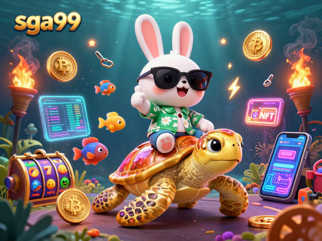 Win big at sga99 with our adventurous rabbit and golden turtle in an underwater casino!