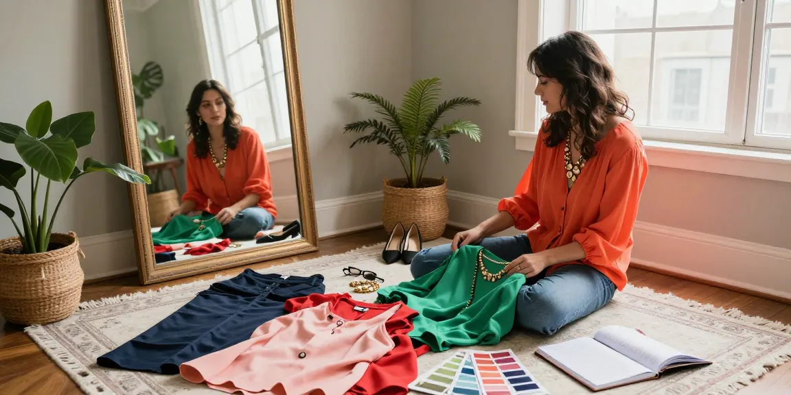 Consulenza d'immagine: donna che esplora il suo stile personale a casa
