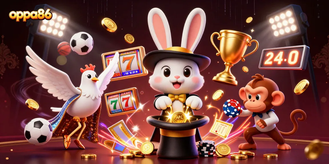 Experience the thrill of oppa86 with a magical 3D casino scene full of excitement and action.