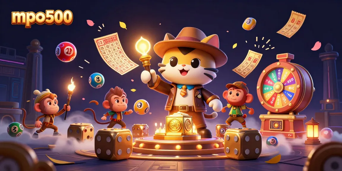 Experience excitement with mpo500 as a cat archaeologist discovers casino treasures amidst vibrant games.